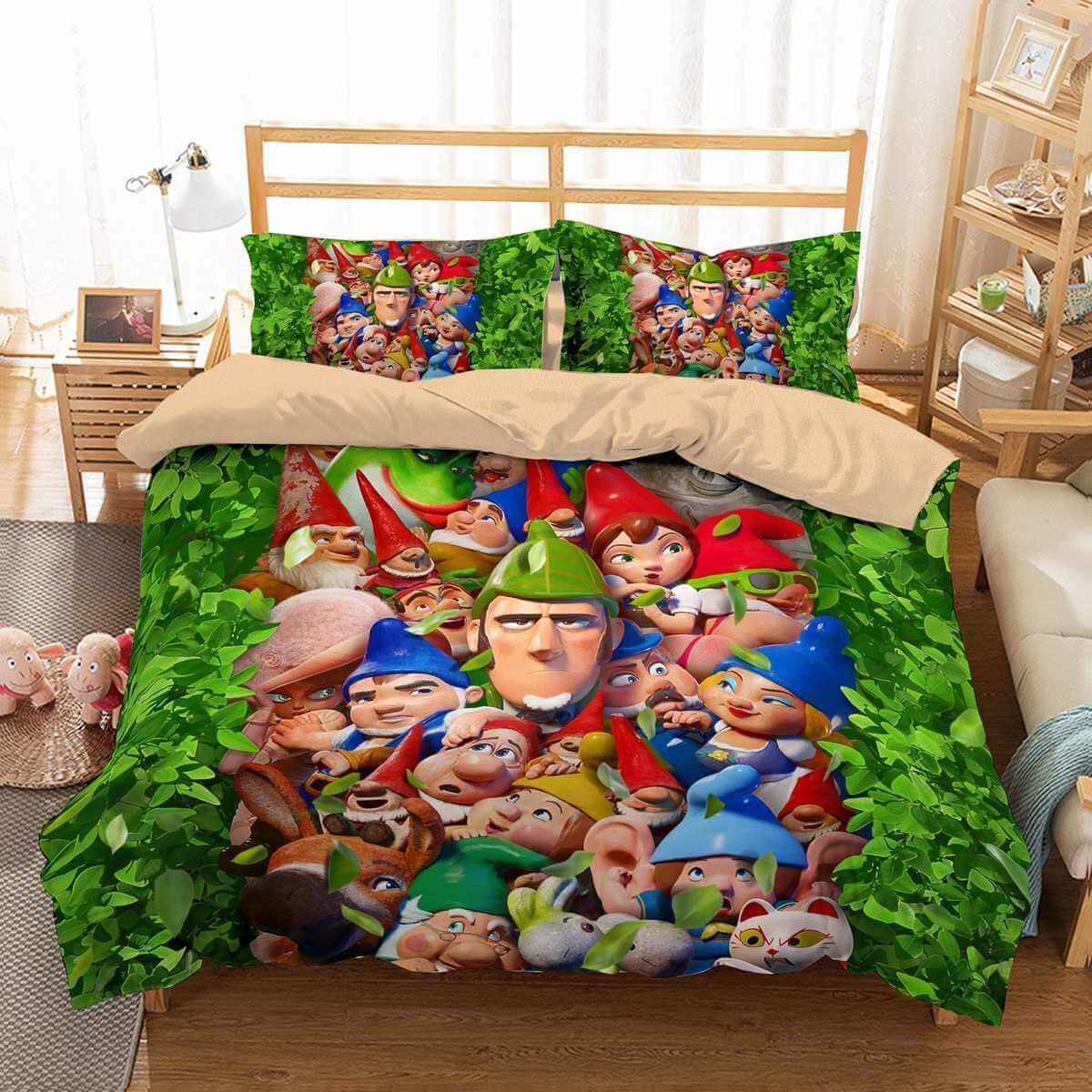 Sherlock Gnomes 3D Customized Duvet Cover Bedding Set