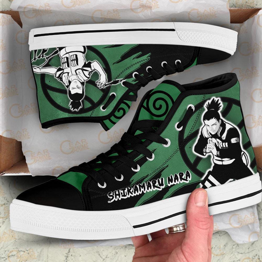 Shikamaru Nara High Top Shoes Anime Sneakers Manga Style