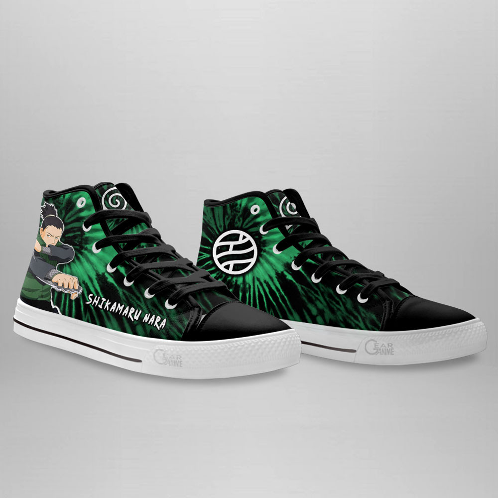 Shikamaru Nara High Top Shoes Custom Anime Sneakers Tie Dye Style
