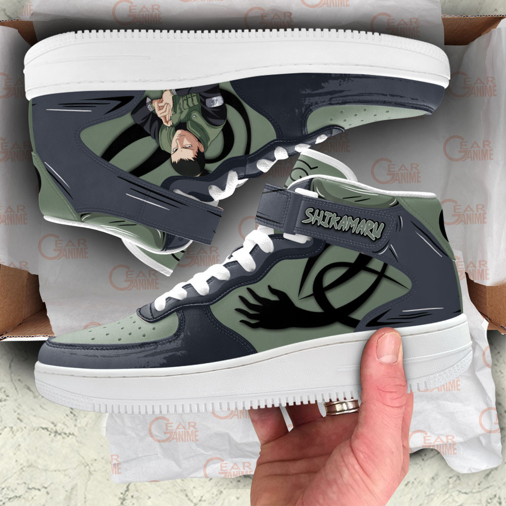 Shikamaru Nara Sneakers Air Mid Custom Anime Shoes