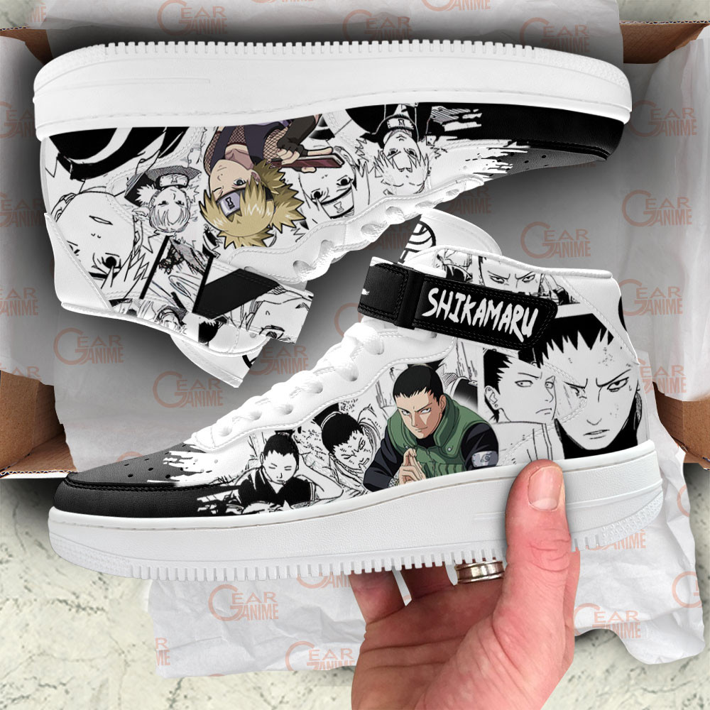 Shikimaru and Temari Sneakers Air Mid Custom Anime Shoes Mix Manga