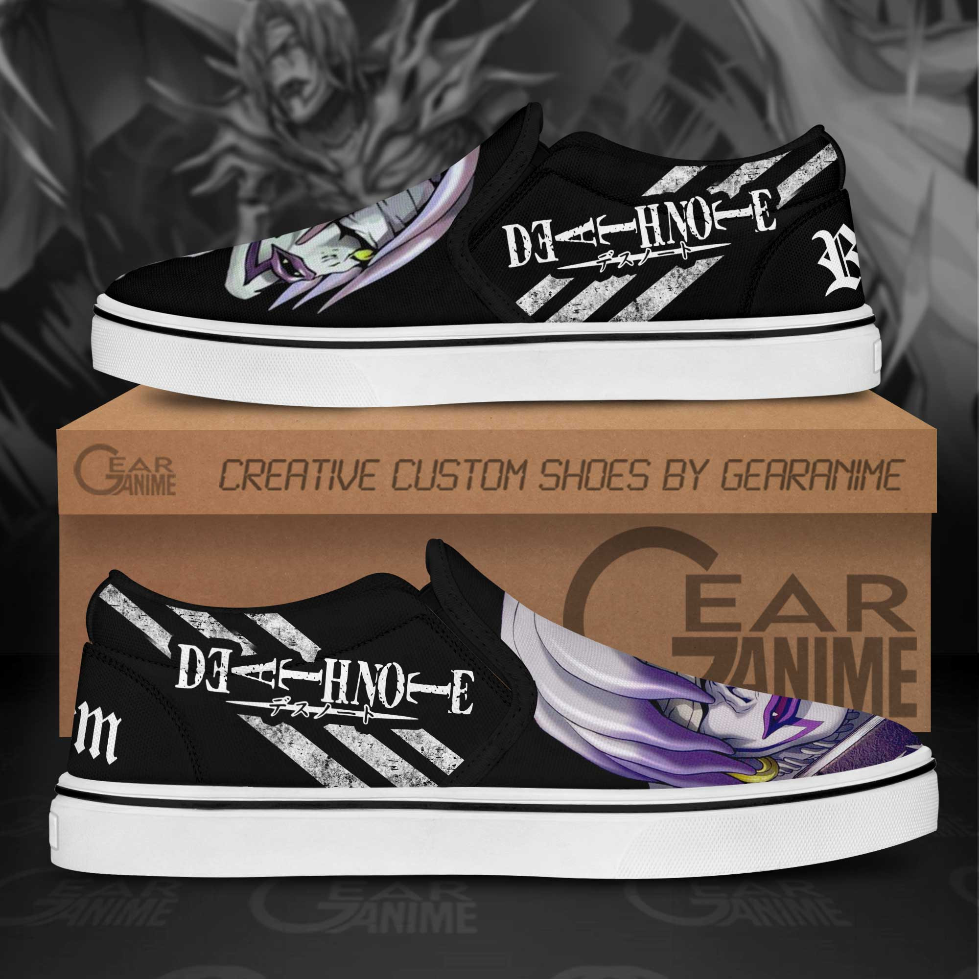 Shinigami Rem Slip-On Shoes Canvas Death Note Custom Anime Shoes
