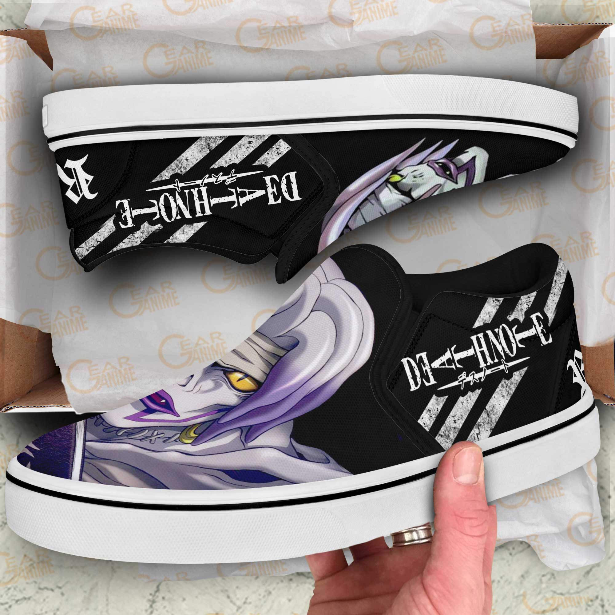 Shinigami Rem Slip-On Shoes Canvas Death Note Custom Anime Shoes
