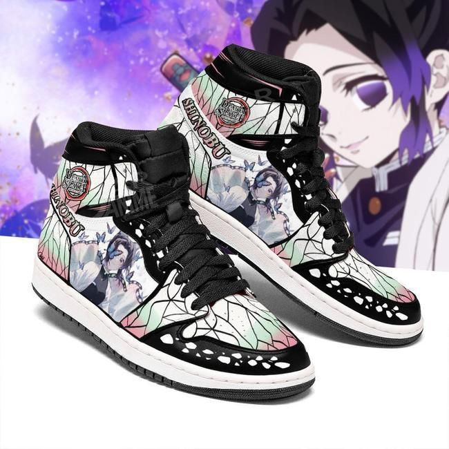 Shinobu Kocho Demon Slayer Anime 2 High Top Air Jordan Sneaker, Air Jordan Hightop