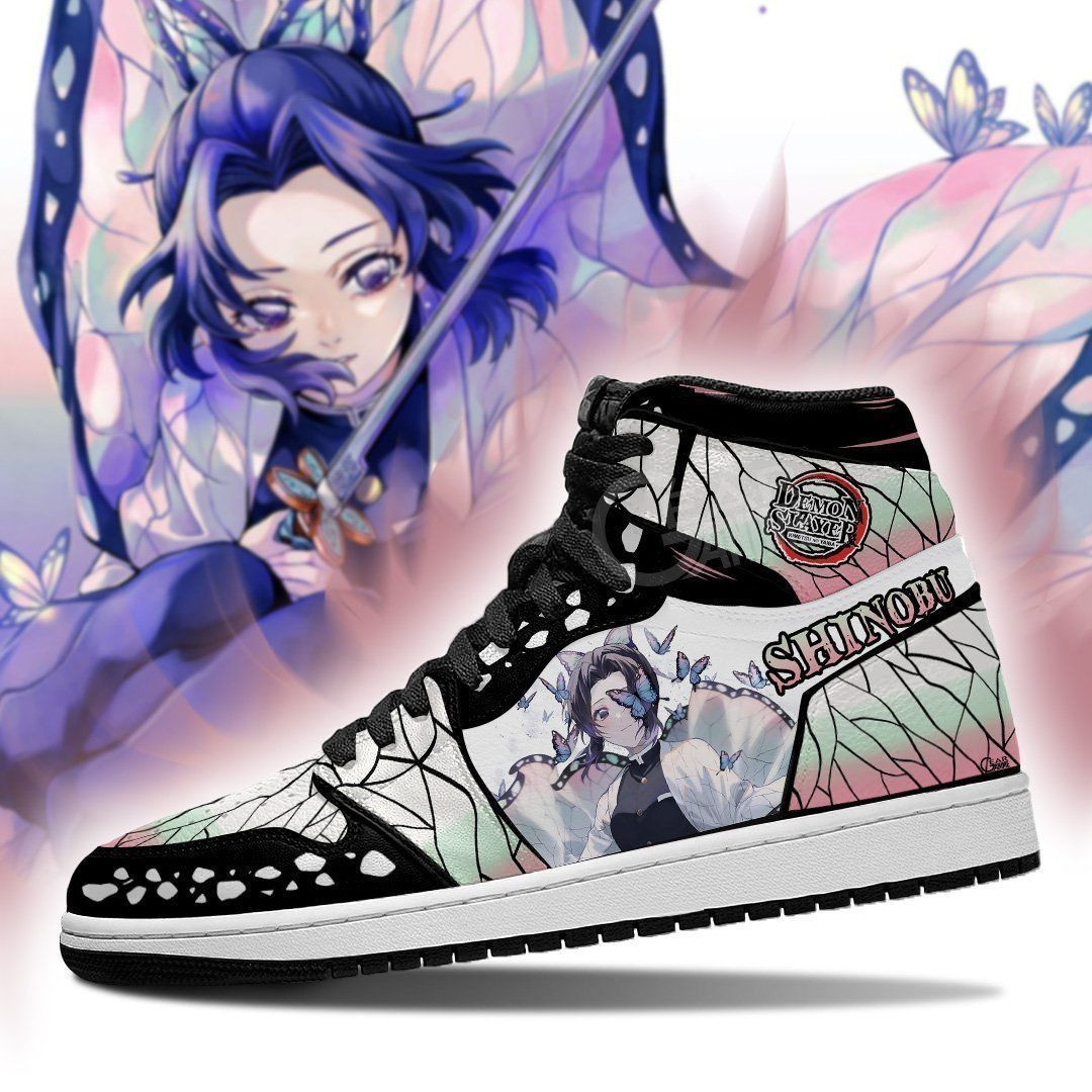 Shinobu Kocho Demon Slayer Anime 2 High Top Air Jordan Sneaker, Air Jordan Hightop