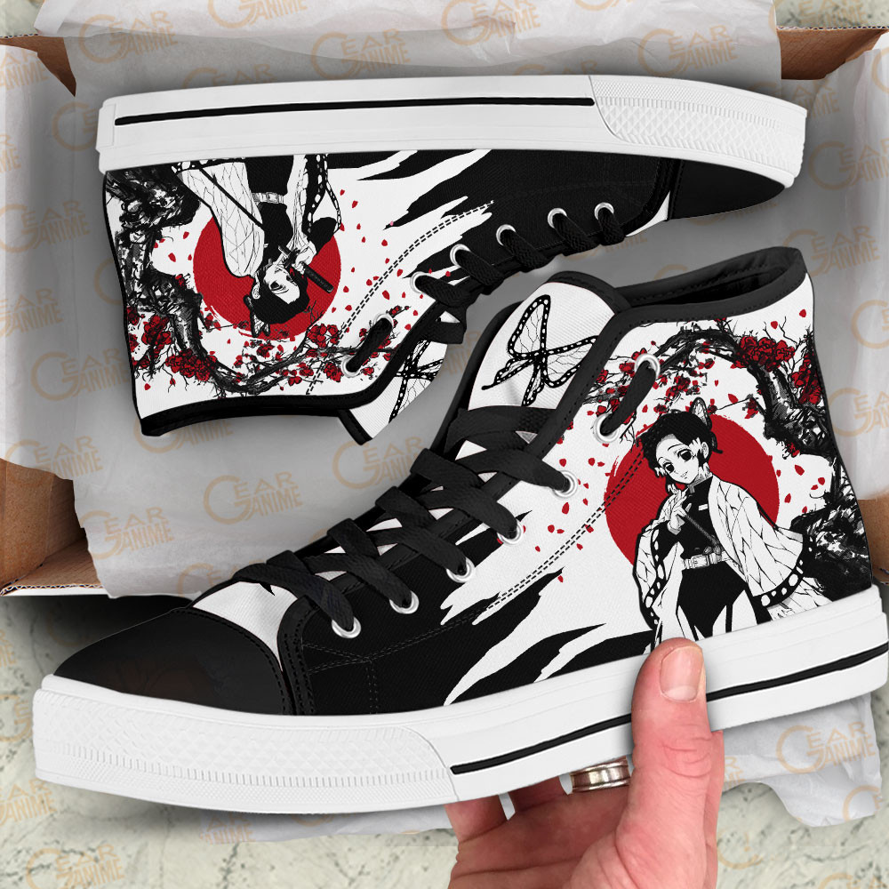 Shinobu Kocho High Top Shoes Custom Demon Slayer Sneakers Japan Style