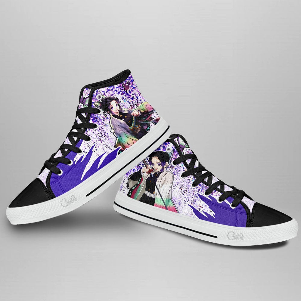 Shinobu Kocho High Top Shoes Demon Slayer Sneakers Wisteria Style