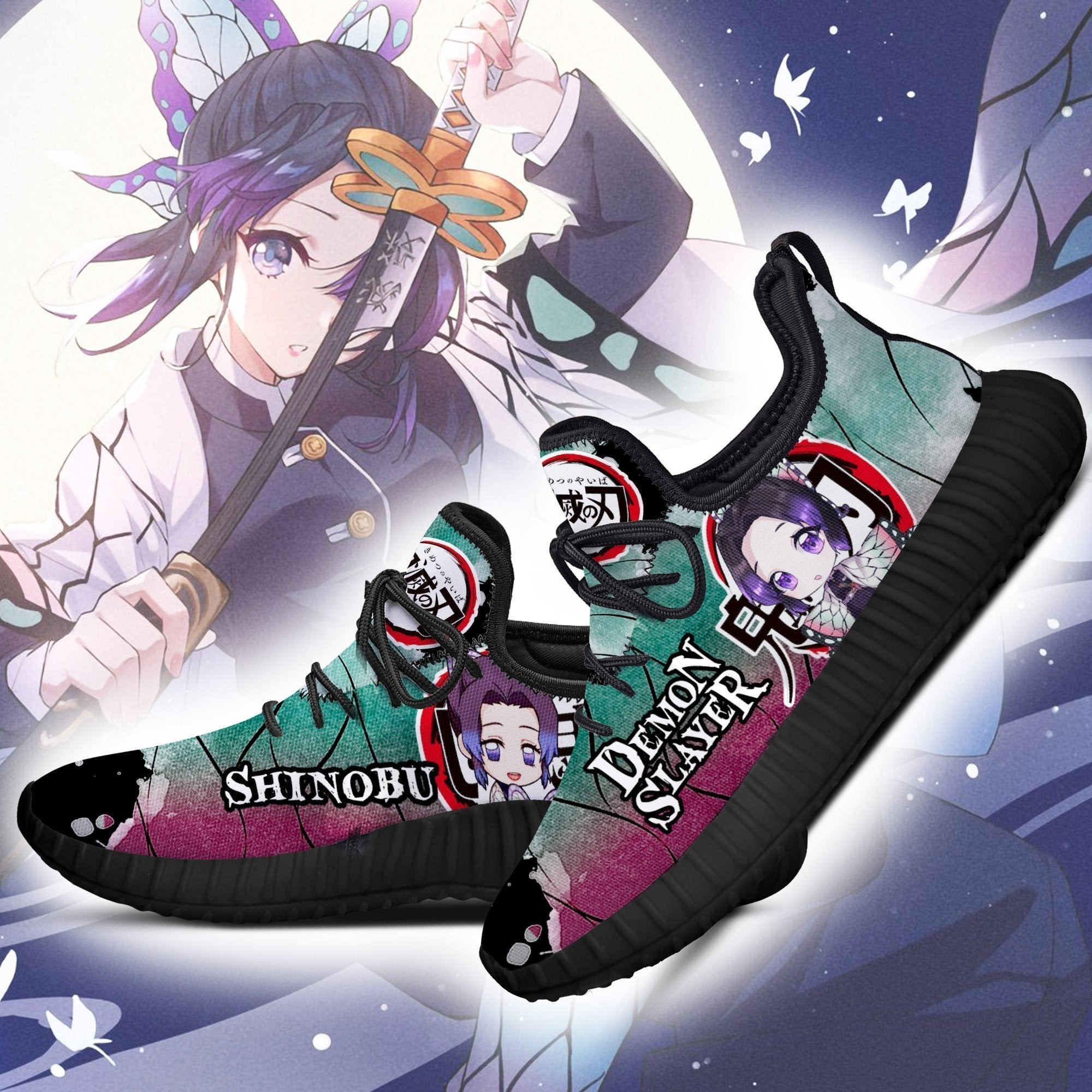 Shinobu Kocho Reze Shoes Demon Slayer Anime Sneakers Fan Gift Idea