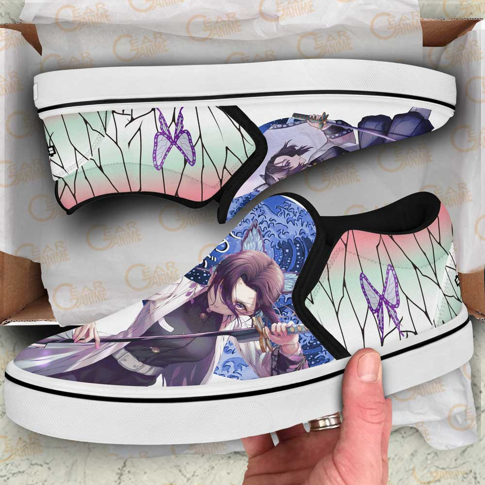 Shinobu Kocho Slip-On Shoes Canvas Custom Anime Demon Slayer Shoes