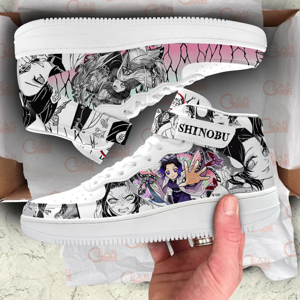 Shinobu Kocho Sneakers Air Mid Demon Slayer Anime Shoes Mix Manga