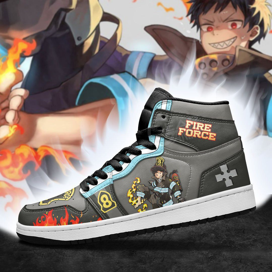 Shinra Kusakabe Fire Force Anime 1 High Top Air Jordan Sneaker, Air Jordan Hightop