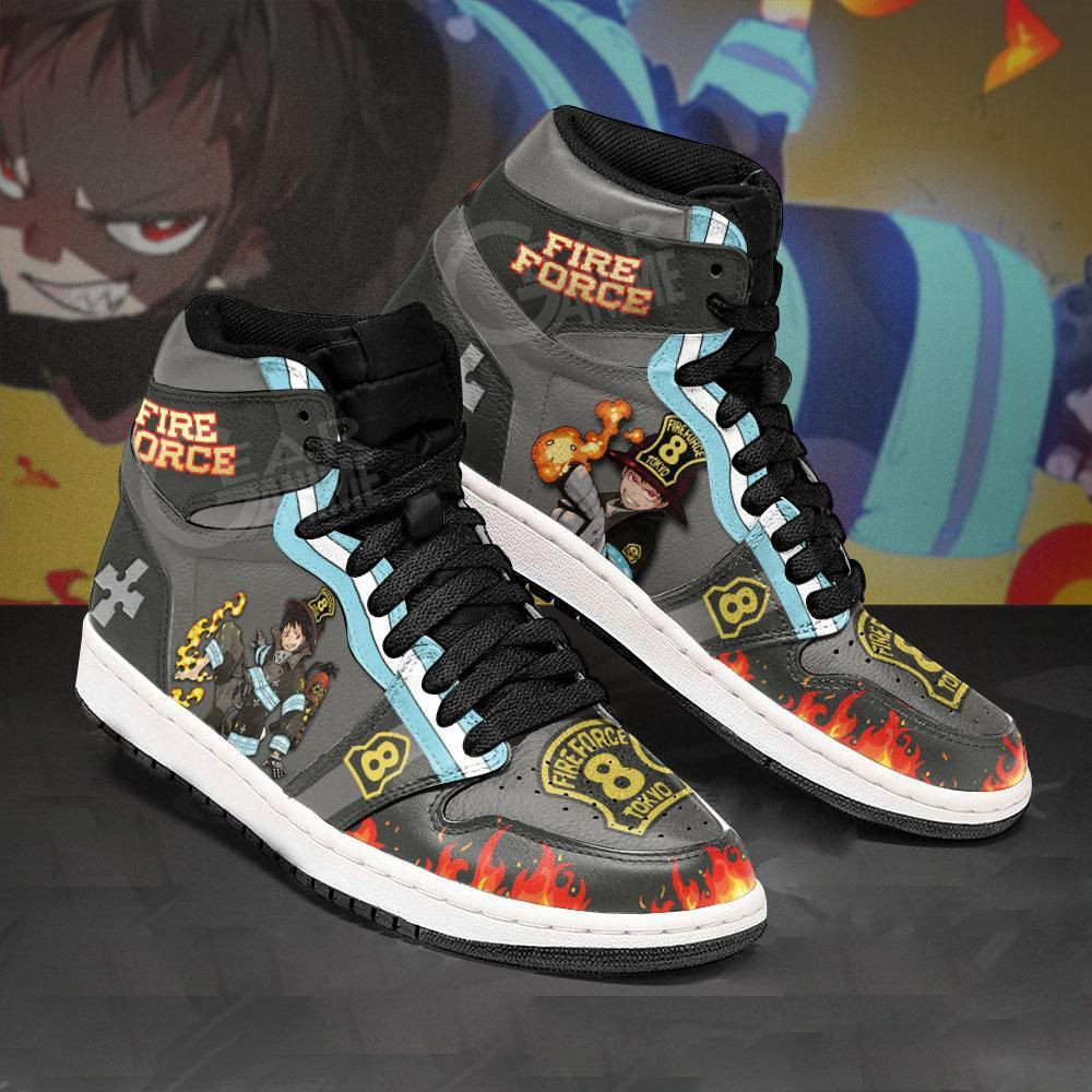 Shinra Kusakabe Fire Force Anime 1 High Top Air Jordan Sneaker, Air Jordan Hightop