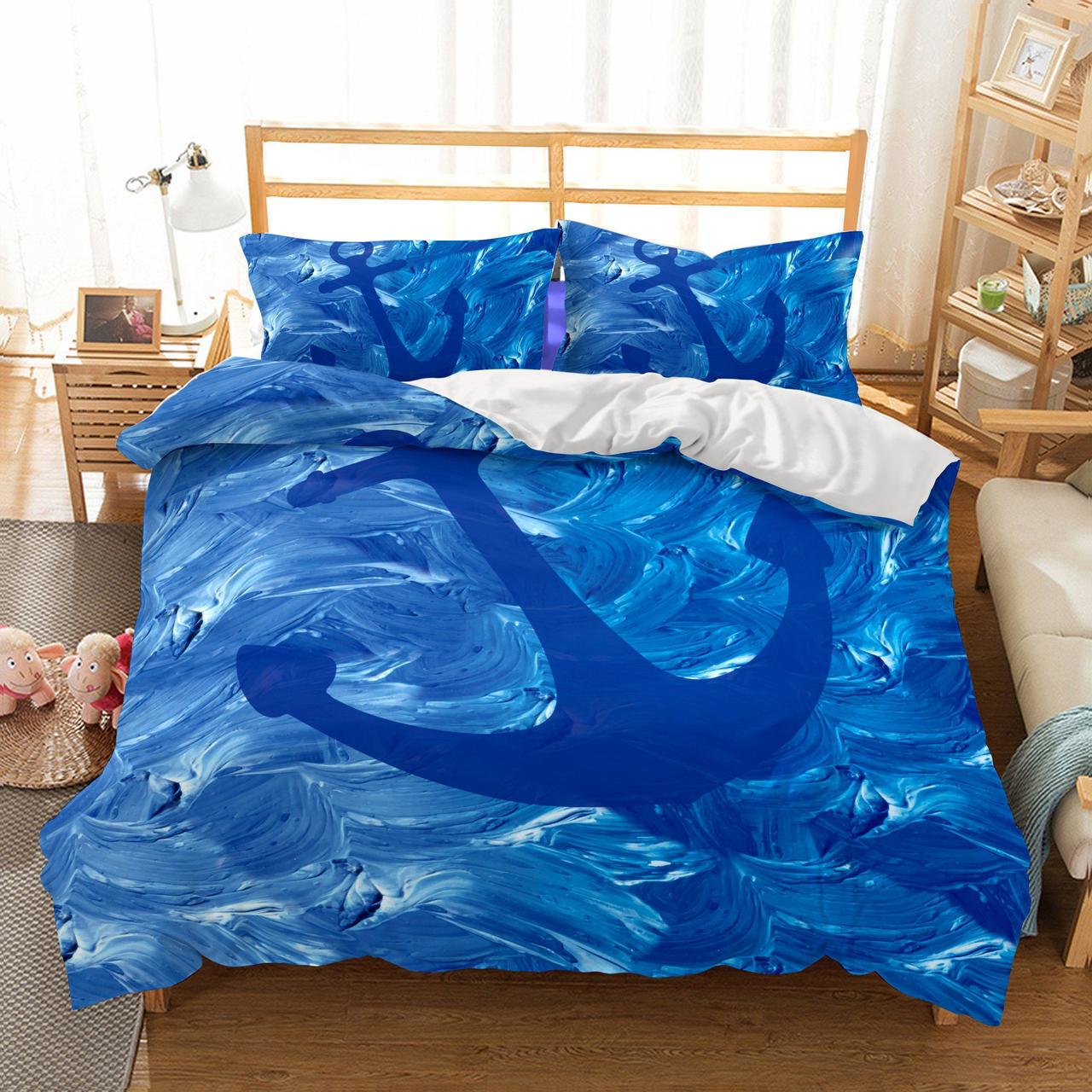 Ship’S Anchor Christmas Duvet Cover Bedding Set