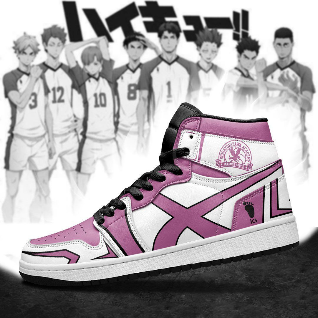 Shiratorizawa Academy Haikyuu Anime 1 High Top Air Jordan Sneaker, Air Jordan Hightop