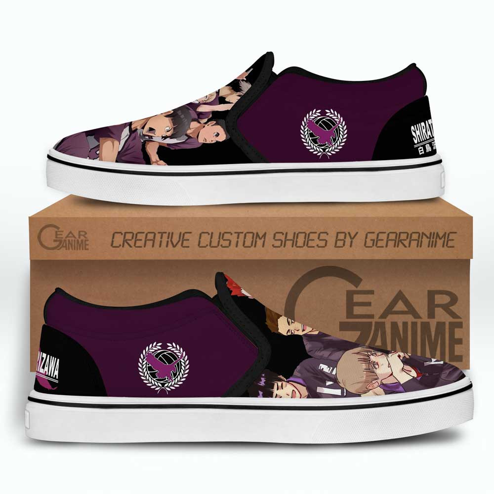Shiratorizawa Slip-On Shoes Canvas Custom Anime Haikyuu Shoes