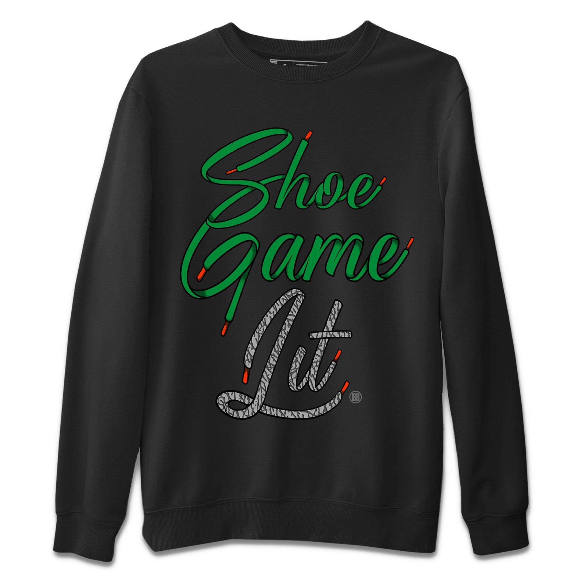 Shoe Game Lit Shoe Lace Unisex Sweater – Air Jordan 3 Lucky Green, Sneakers Matching Sweater