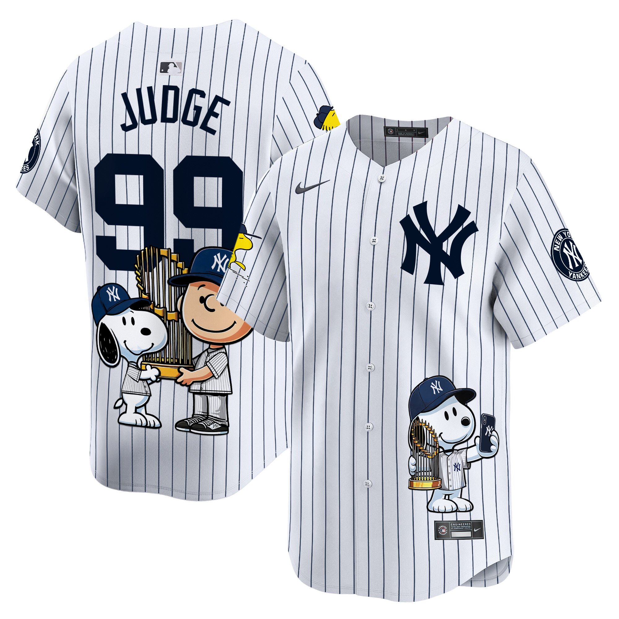 Aaron JudgeUnisex New York Yankees Peanut Snoopy Vapor Premier Limited White Jersey - Printed