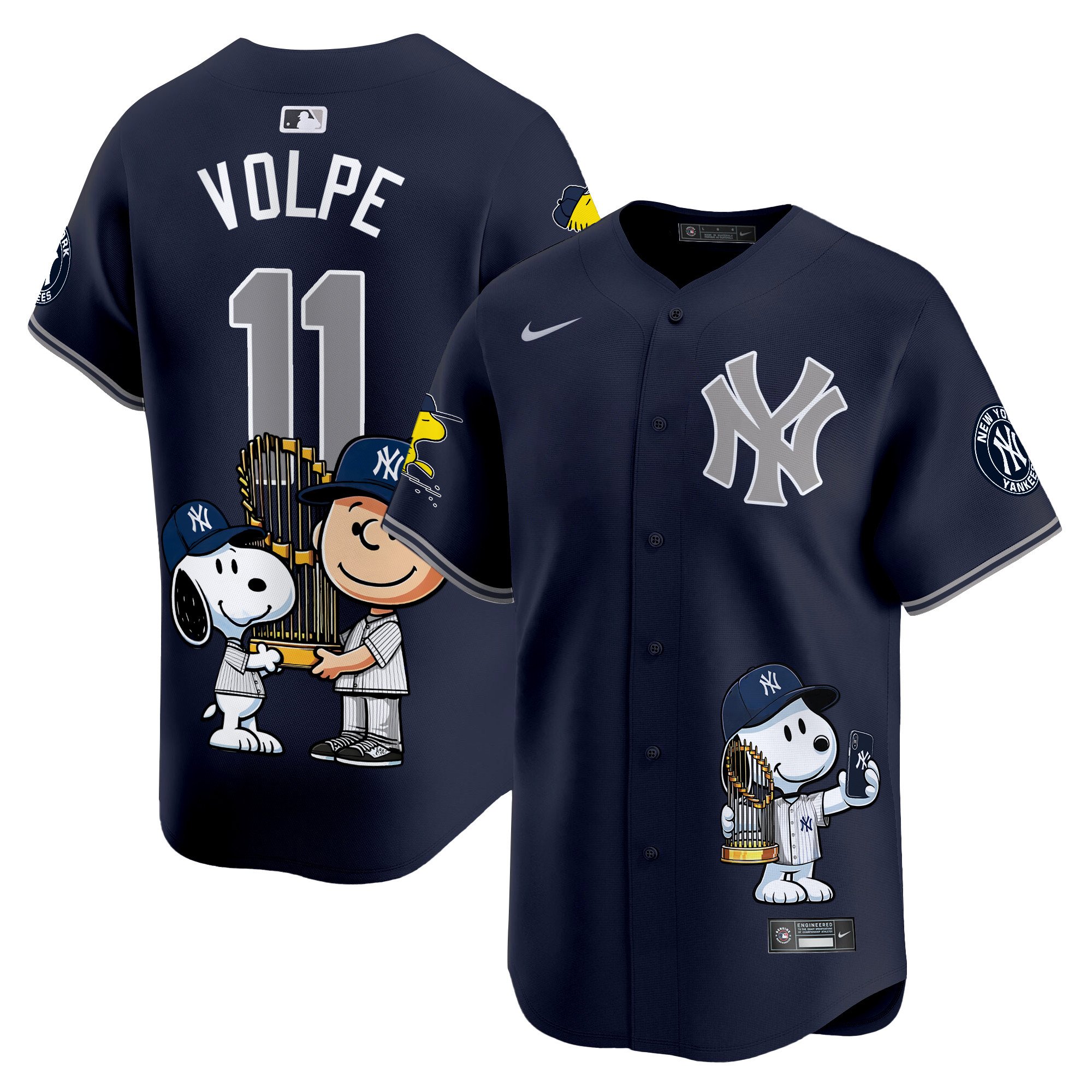 Anthony VolpeUnisex New York Yankees Peanut Snoopy Vapor Premier Limited Navy Jersey - Printed