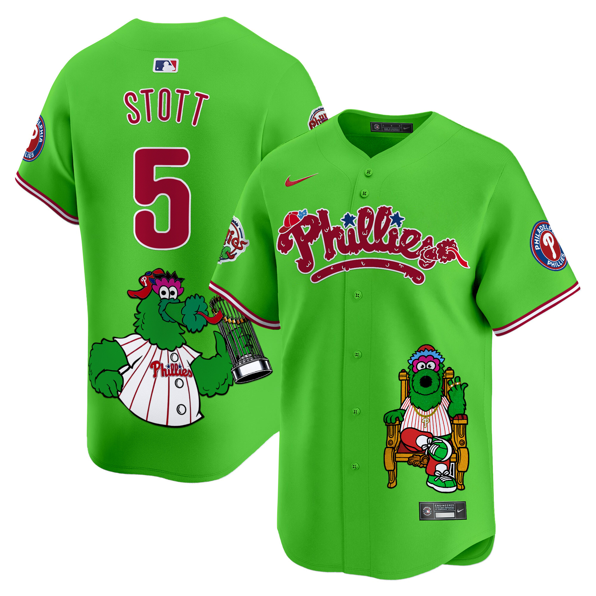 Bryson StottUnisex Philadelphia Phillies Phanatic Vapor Premier Limited Green Jersey - Printed