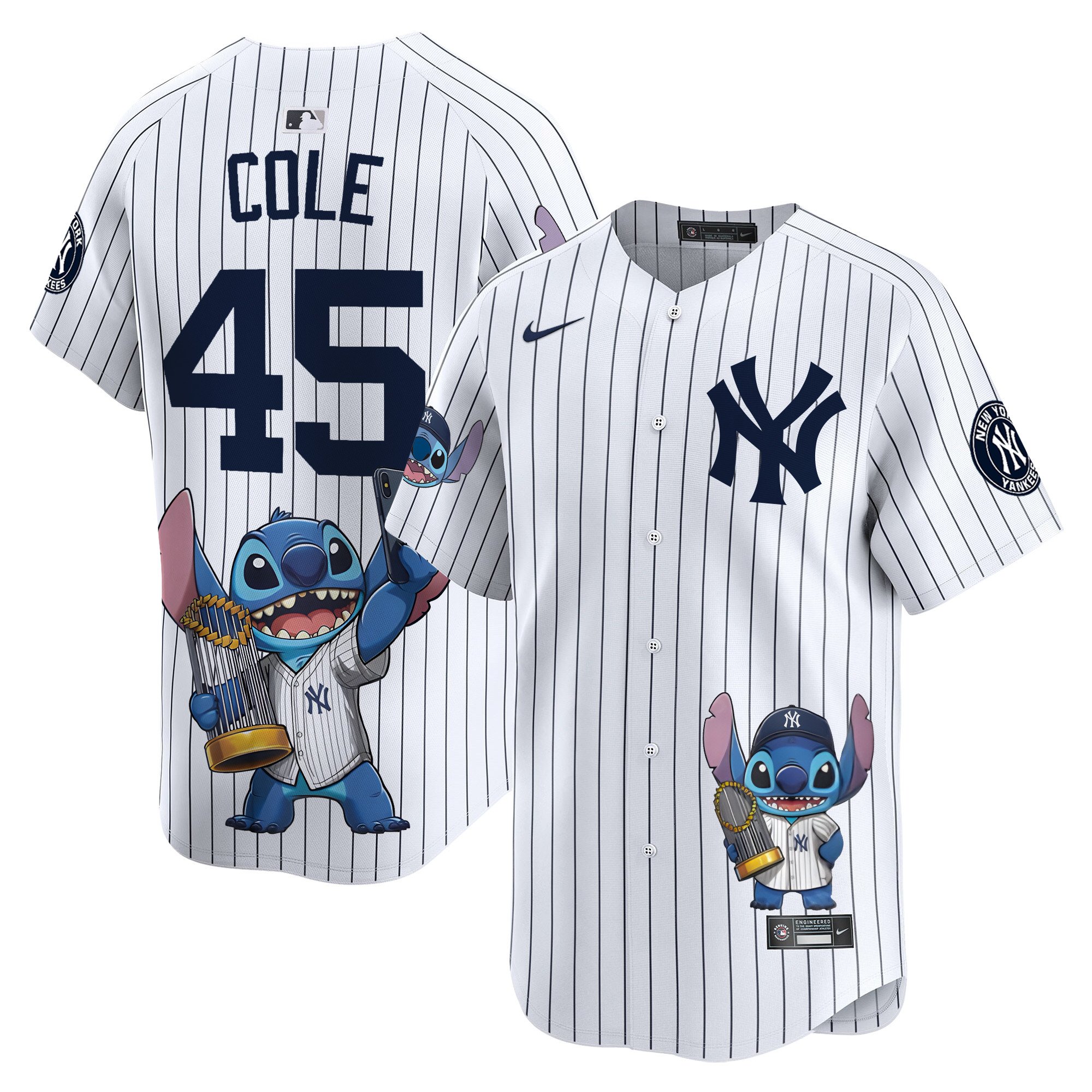Gerrit ColeUnisex Yankee Lilo And Stitch Vapor Premier Limited Pinstripe Houston Astros Jersey - Printed