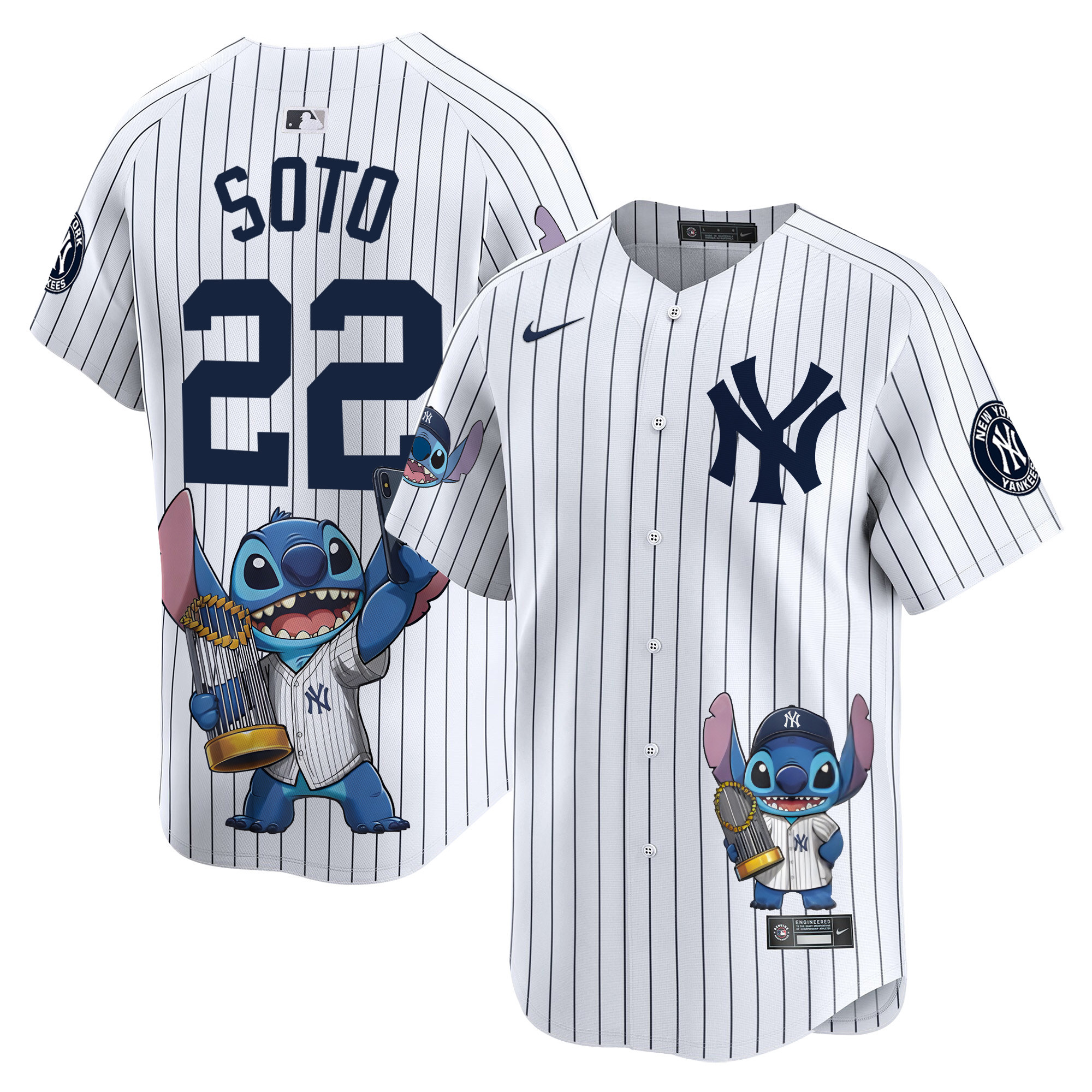 Juan SotoUnisex Yankee Lilo And Stitch Vapor Premier Limited Pinstripe Houston Astros Jersey - Printed