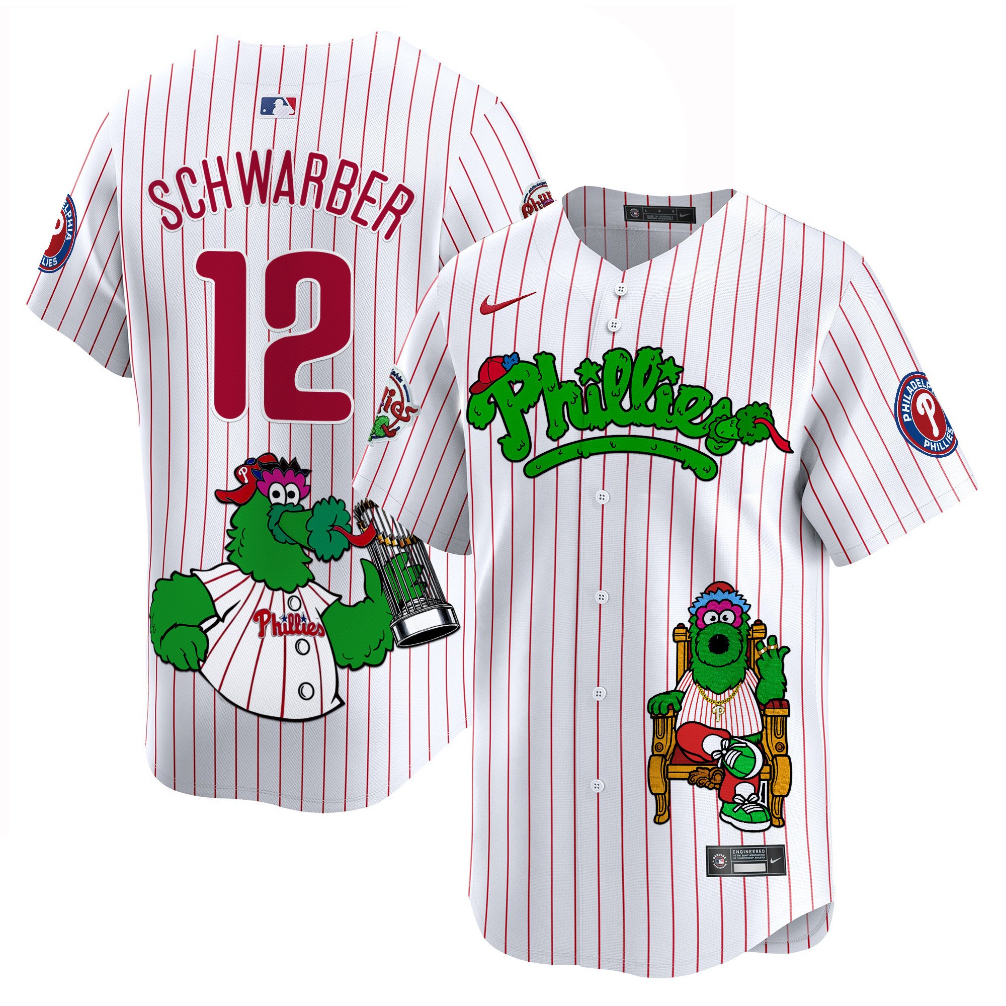 Kyle SchwarberUnisex Philadelphia Phillies Phanatic Vapor Premier Limited White Pinstripe Jersey - Printed