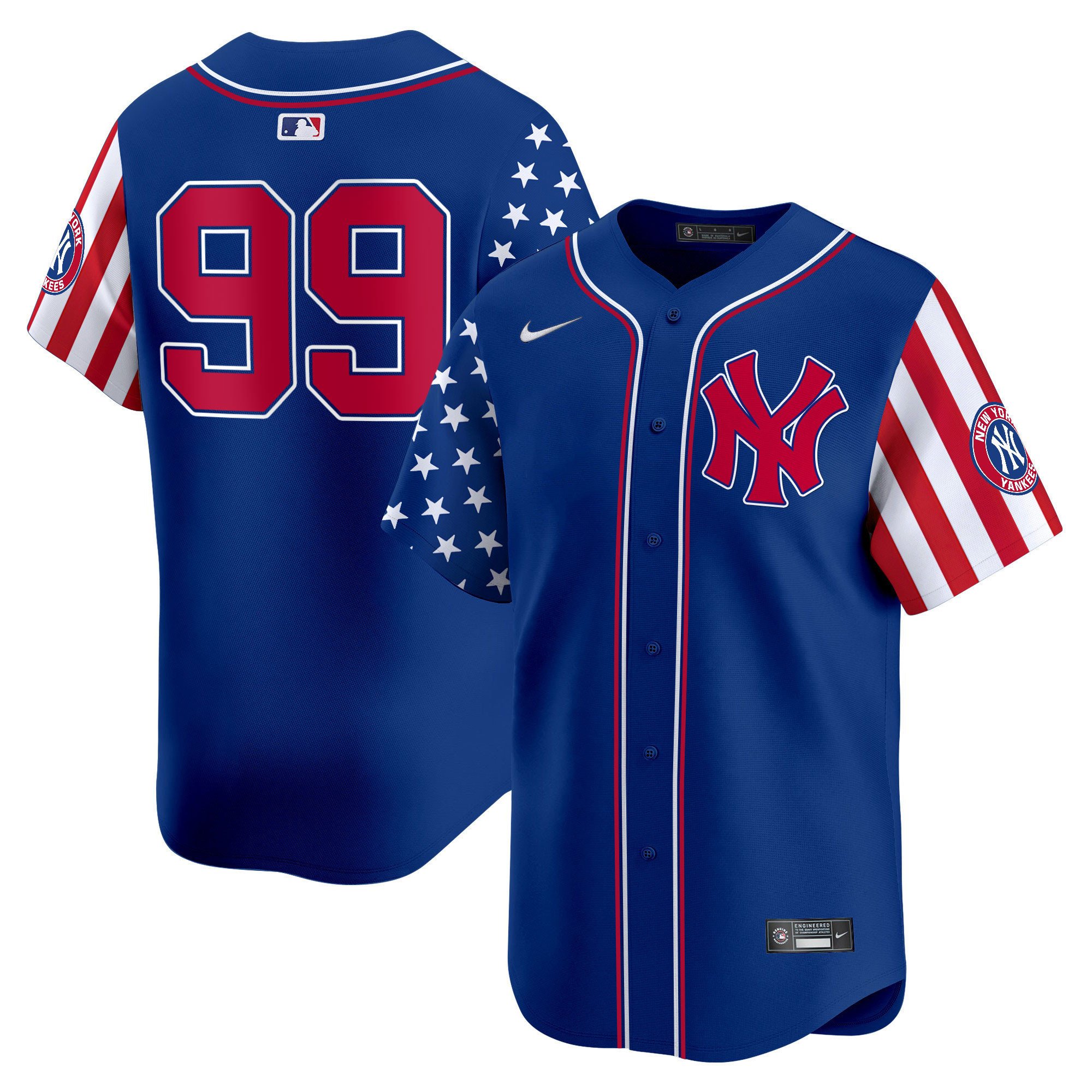 Men Aaron Judge New York Yankees 2024 Independence Day Vapor Premier Limited Royal Jersey - All Stitched