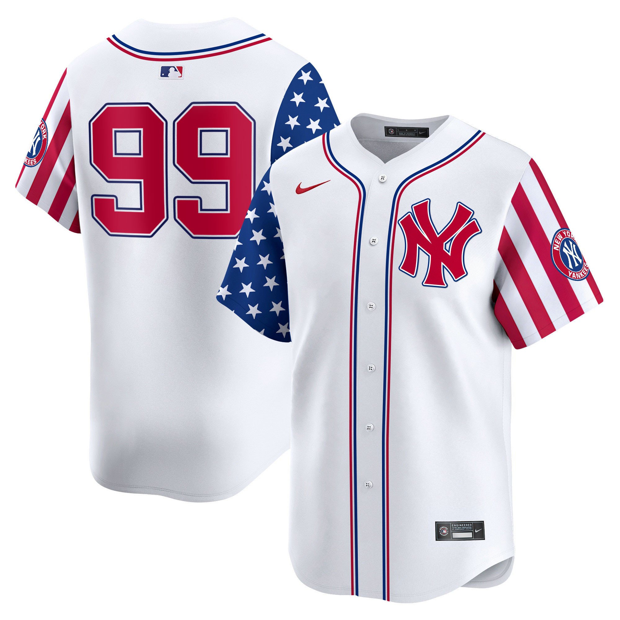 Men Aaron Judge New York Yankees 2024 Independence Day Vapor Premier Limited White Jersey - All Stitched