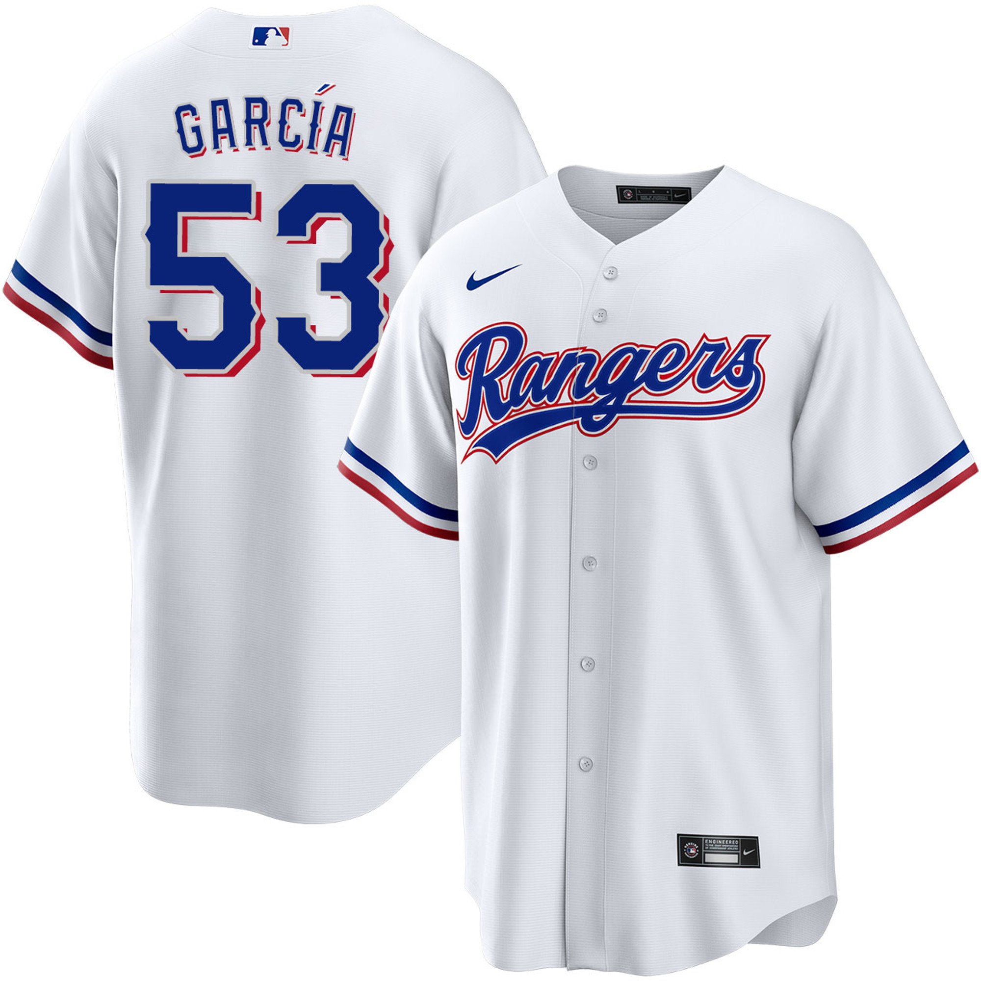 Men Adolis GarcÃŒa Texas Rangers Cool Base White Jersey - All Stitched