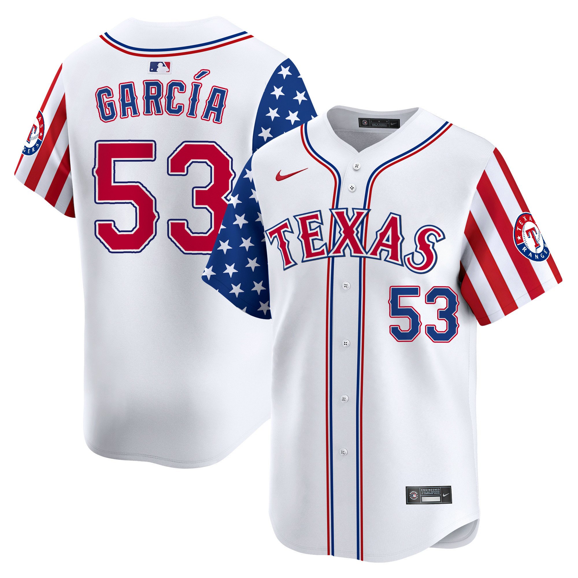 Men Adolis Garcia Texas Rangers 2024 Independence Day Vapor Premier Limited Jersey V2 - All Stitched
