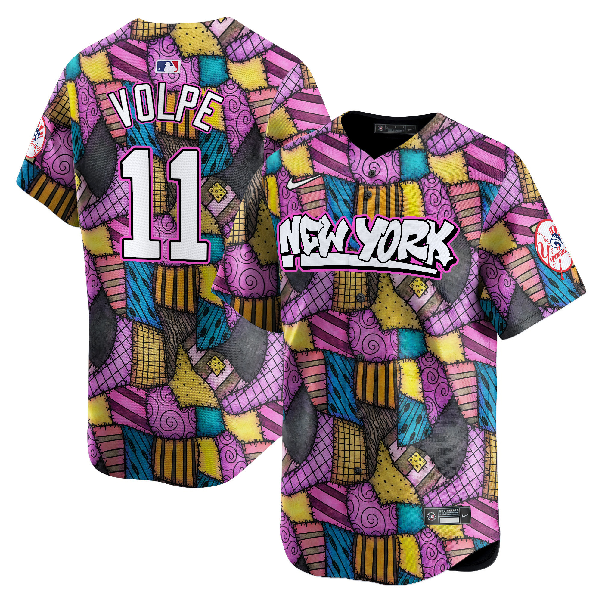 Men Anthony Volpe New York Yankees Patchwork Scraps Style Vapor Premier Limited Jersey - Printed