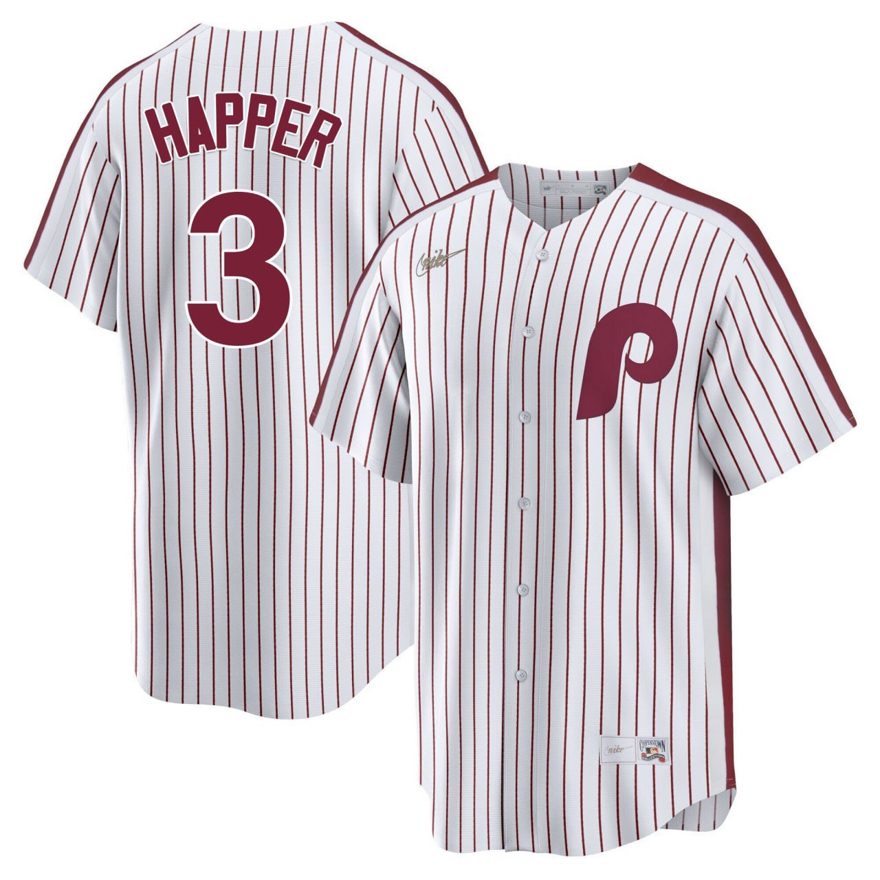 Men Bryce Harper Philadelphia Phillies Cooperstown White Jersey - All Stitched