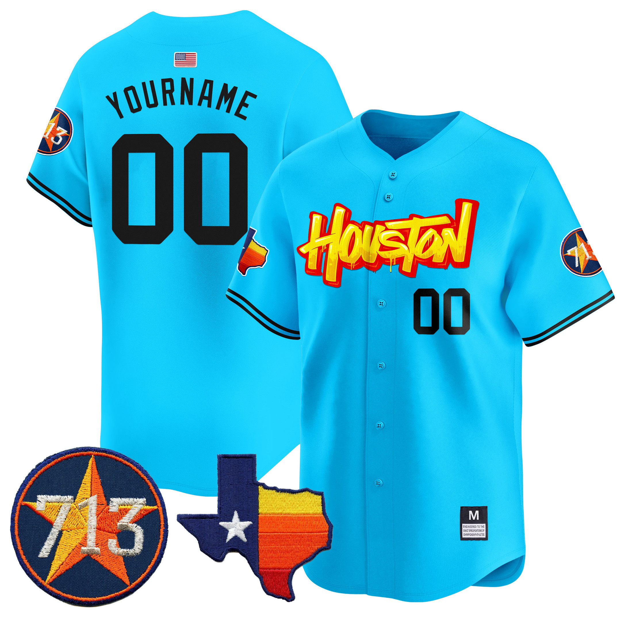 Men Houston Astros Vapor Premier Limited Light Blue Jersey - All Stitched
