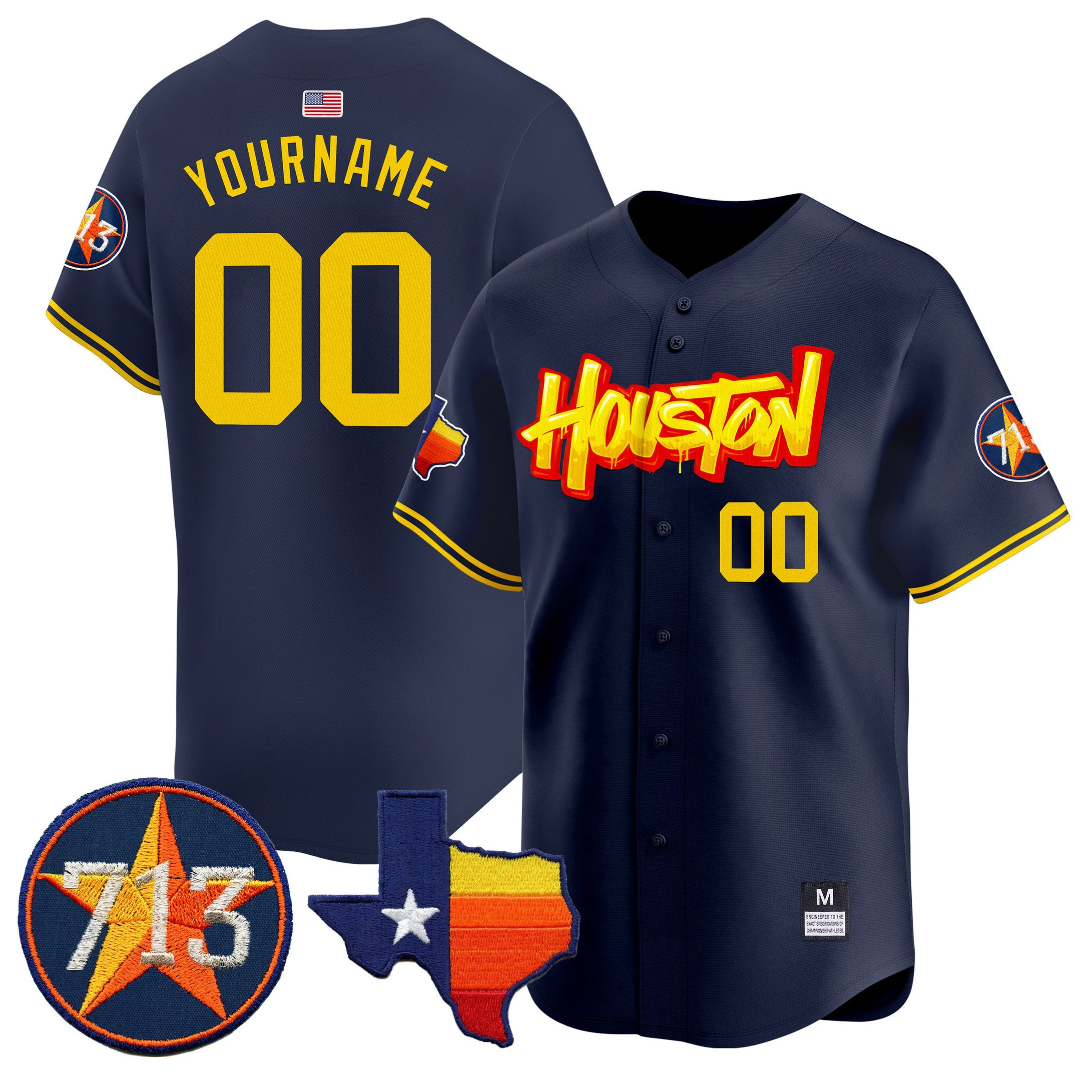 Men Houston Astros Vapor Premier Limited Navy Jersey - All Stitched