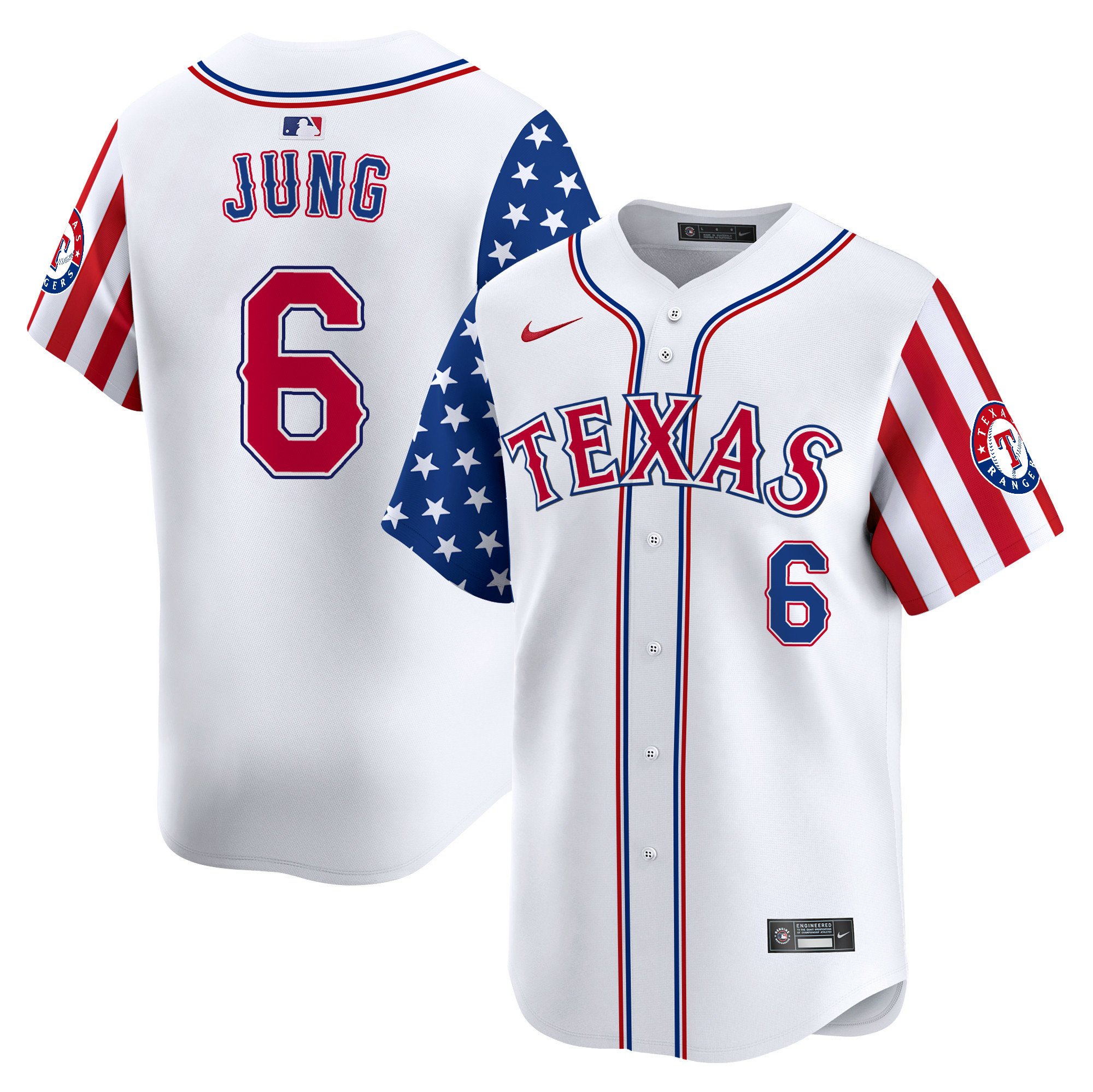 Men Josh Jung Texas Rangers 2024 Independence Day Vapor Premier Limited Jersey V2 - All Stitched