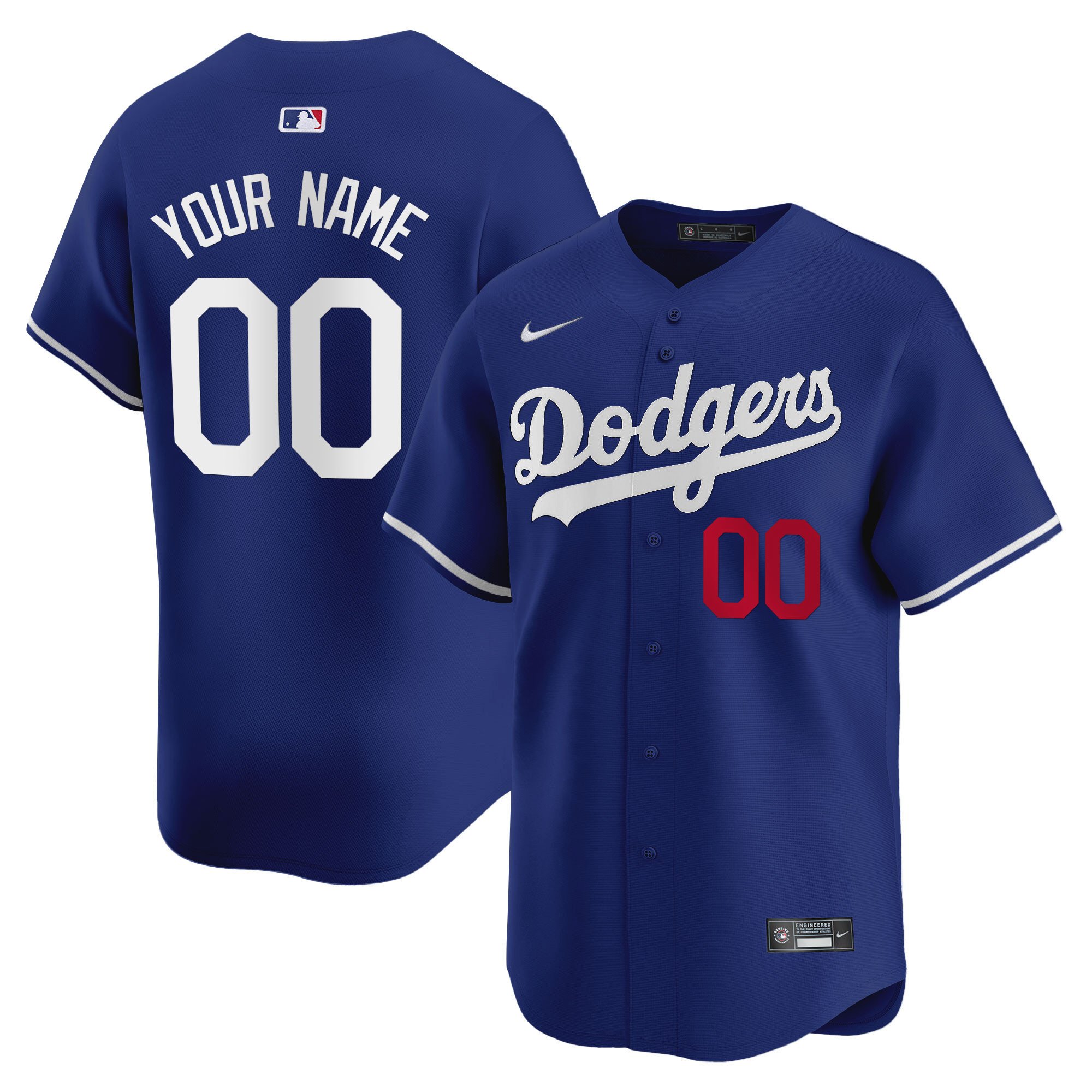Men Los Angeles Dodgers Vapor Premier Limited Custom Royal Jersey - All Stitched