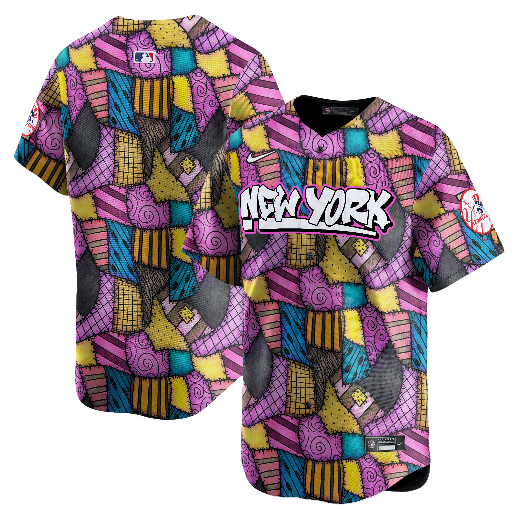 Men New York Yankees Patchwork Scraps Style Vapor Premier Limited Jersey - Printed