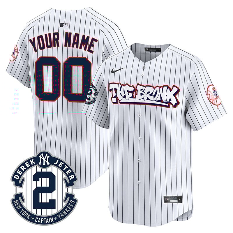 Men New York Yankees The Bronx Graffiti Vapor Premier Limited Custom Pinstripe Jersey V2 - All Stitched