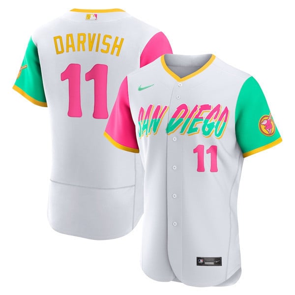 Men Yu Darvish San Diego Padres Flex Base "Vibrant" City Connect Jersey 2022 - All Stitched