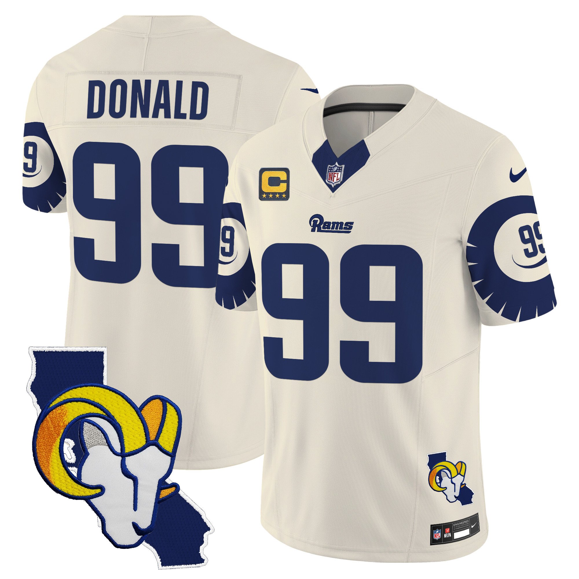 Men's Aaron Donald Los Angeles Rams Special Vapor Limited Bone Jersey V2 - All Stitched
