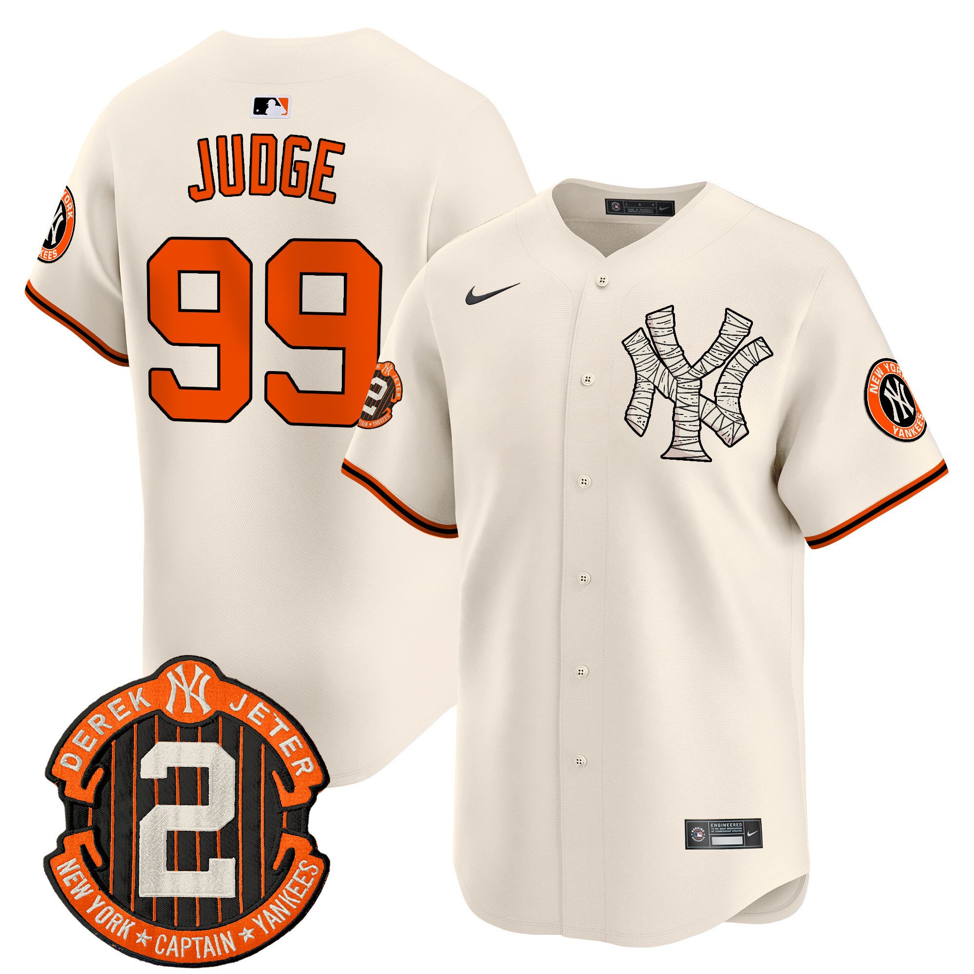Men's Aaron Judge New York Yankees Halloween Vapor Premier Limited Cream Jersey - All Stitched