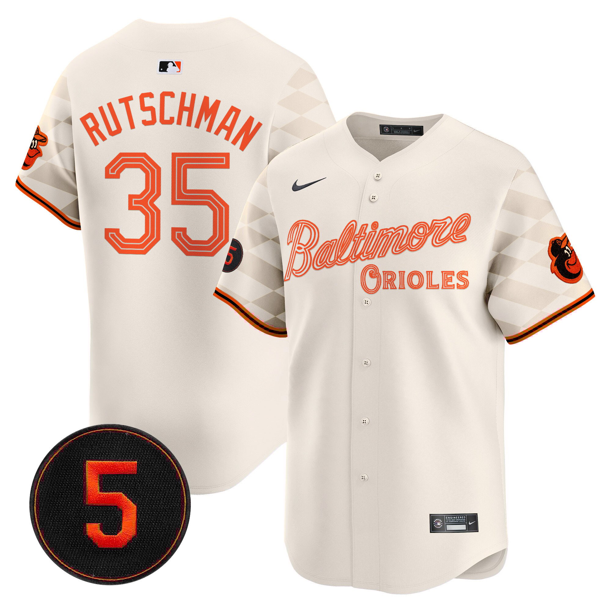 Men's Adley Rutschman Baltimore Orioles City Light Vapor Premier Limited Cream Jersey - All Stitched