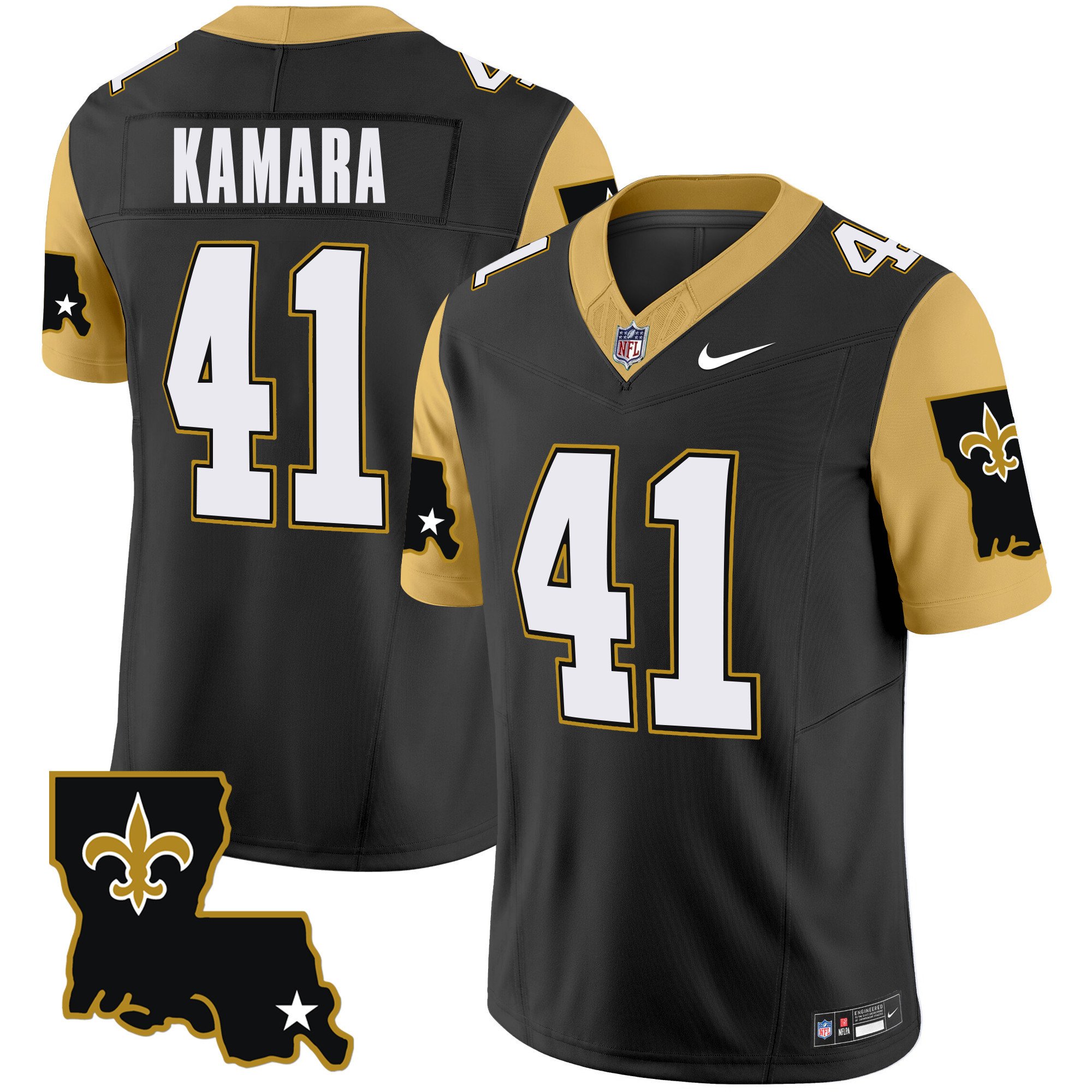 Men's Alvin Kamara New Orleans Saints 1987 Legacy Vapor Limited Black Jersey V2 - All Stitched