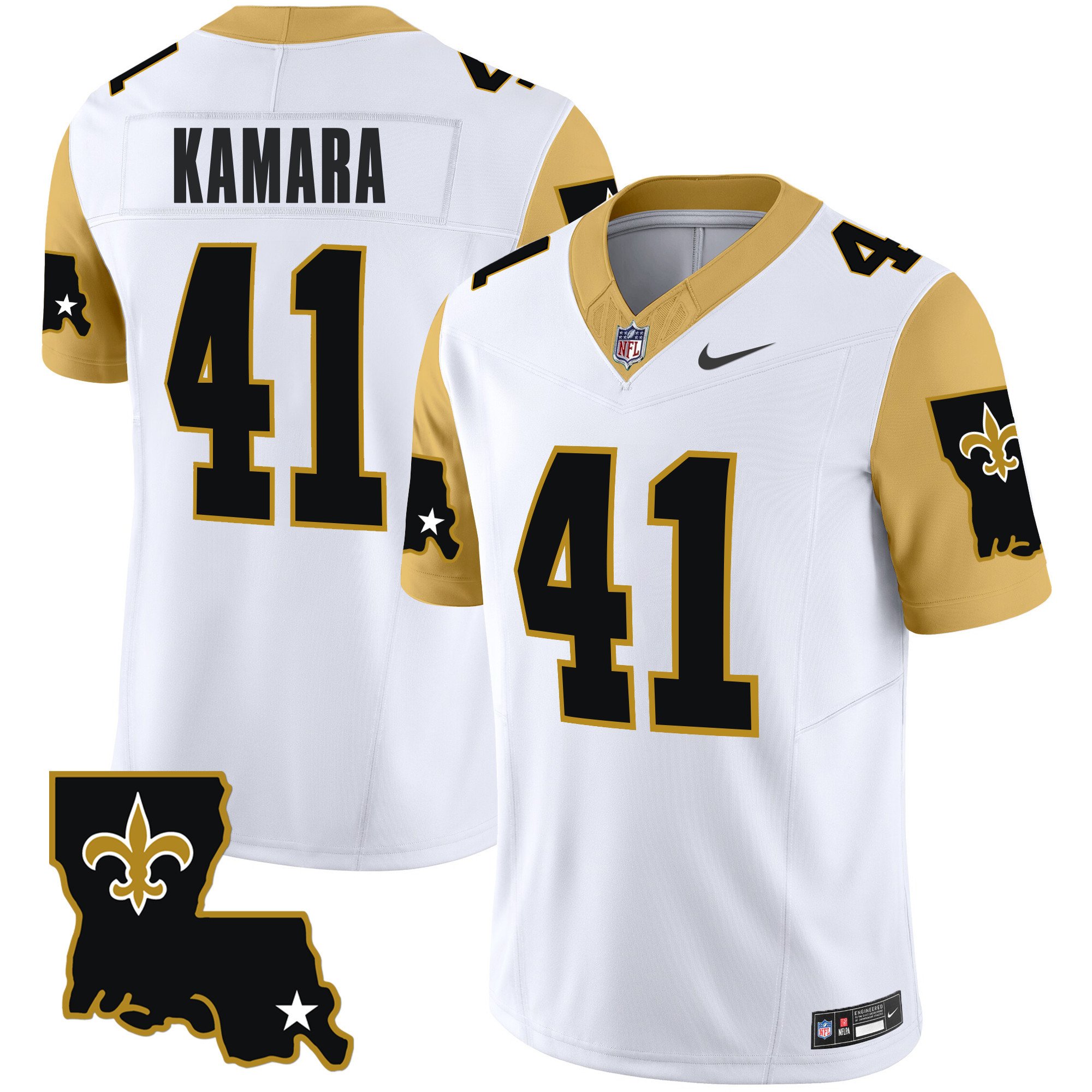 Men's Alvin Kamara New Orleans Saints 1987 Legacy Vapor Limited White Jersey V2 - All Stitched