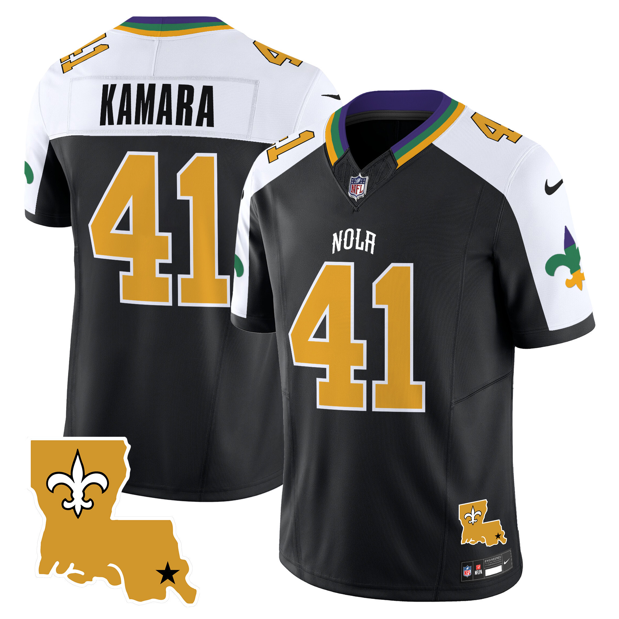Men's Alvin Kamara New Orleans Saints 2024 New Orleans City Vapor Limited Alternate Jersey - All Stitched