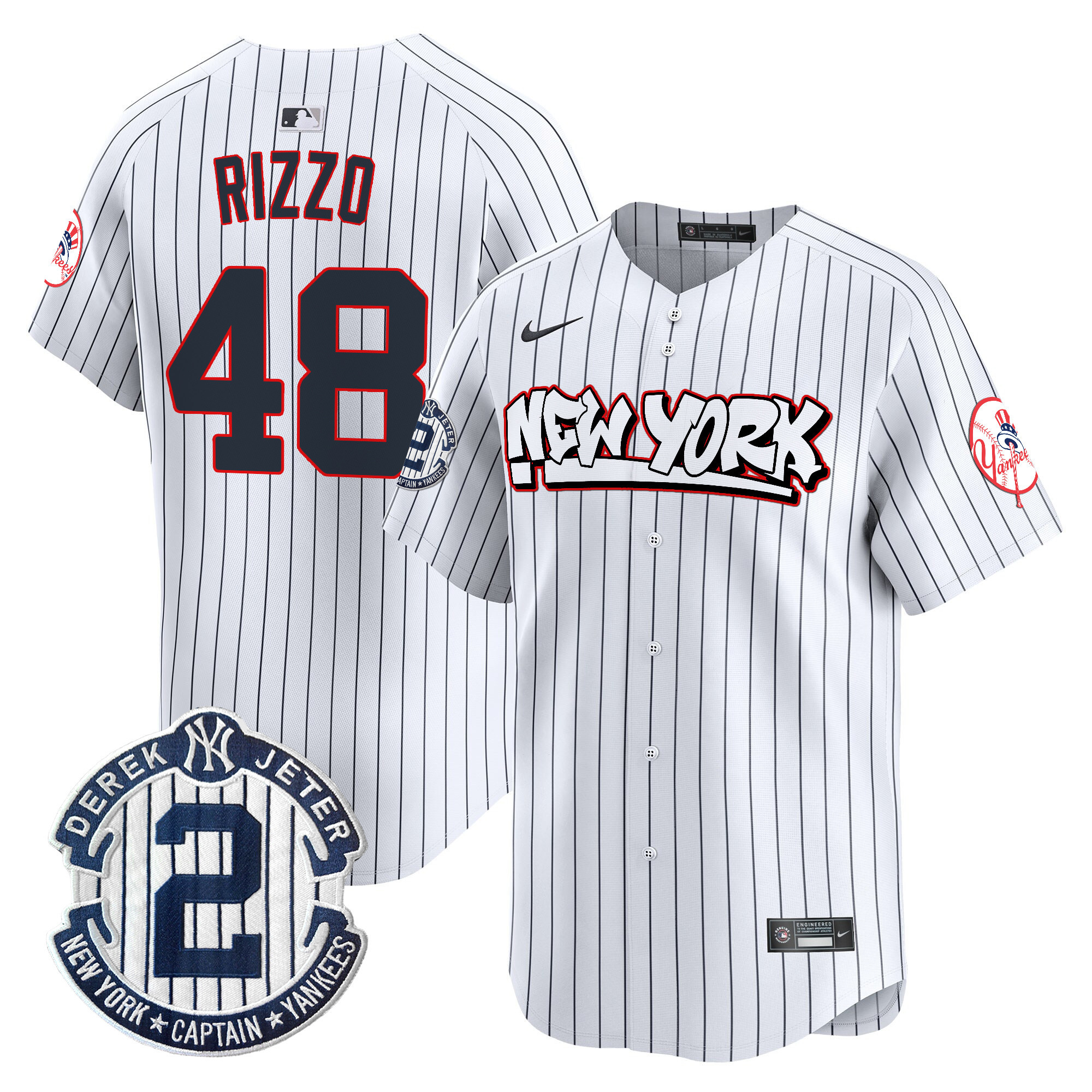 Men's Anthony Rizzo New York Yankees Graffiti Vapor Premier Limited Pinstripe Jersey V2 - All Stitched