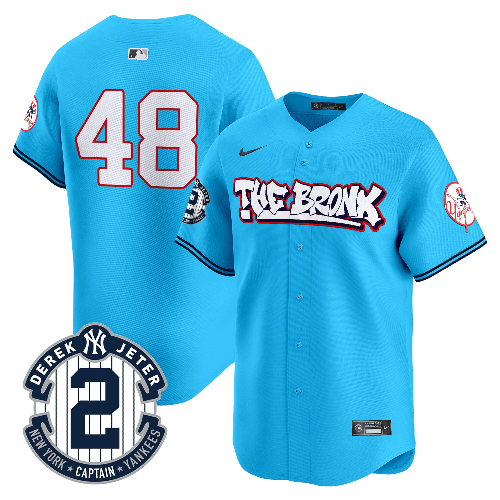Men's Anthony Rizzo New York Yankees The Bronx Graffiti Vapor Premier Limited Light Blue Jersey V8 - All Stitched