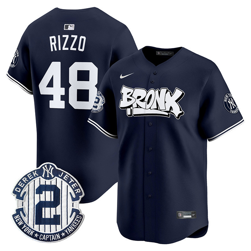 Men's Anthony Rizzo New York Yankees The Bronx Graffiti Vapor Premier Limited Navy Jersey V3 - All Stitched