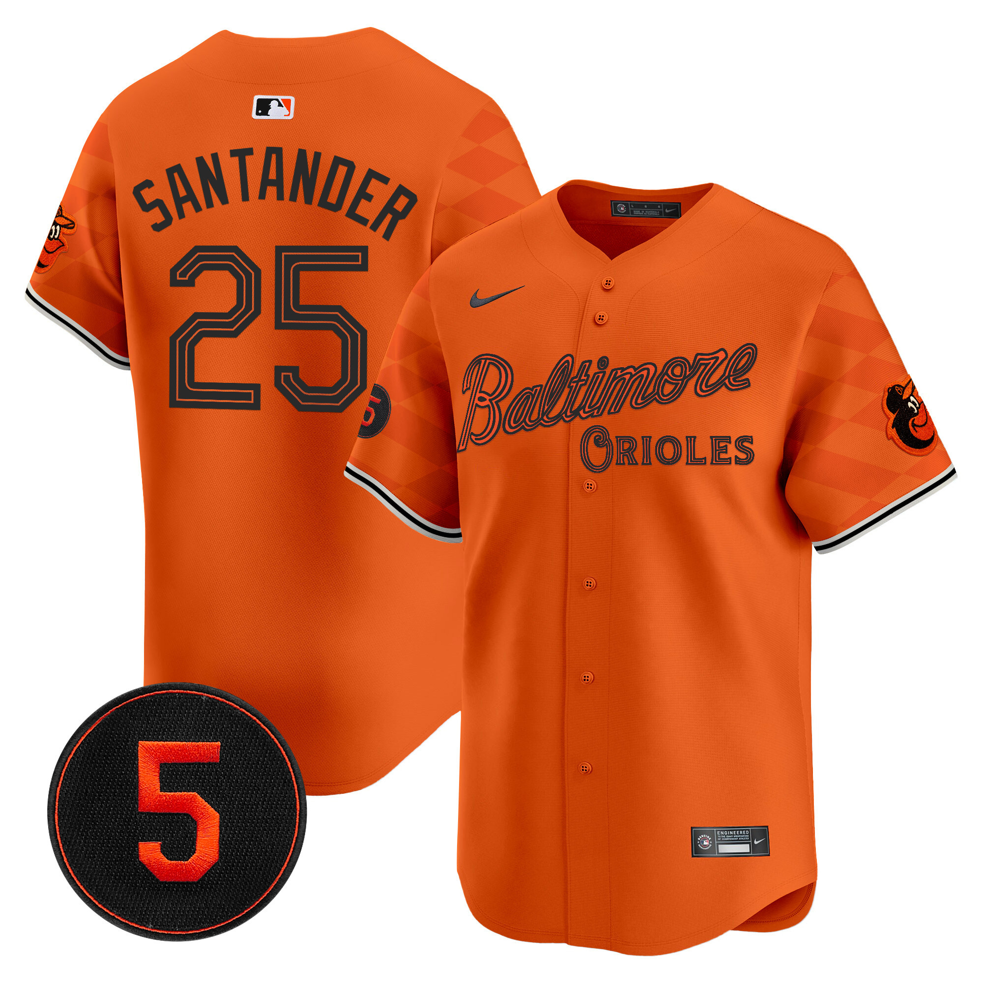 Men's Anthony Santander Baltimore Orioles City Light Vapor Premier Limited Orange Jersey - All Stitched