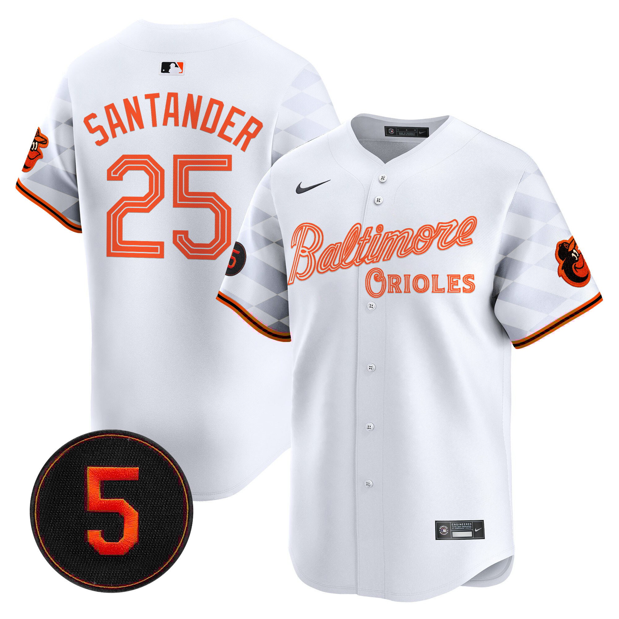 Men's Anthony Santander Baltimore Orioles City Light Vapor Premier Limited White Jersey - All Stitched